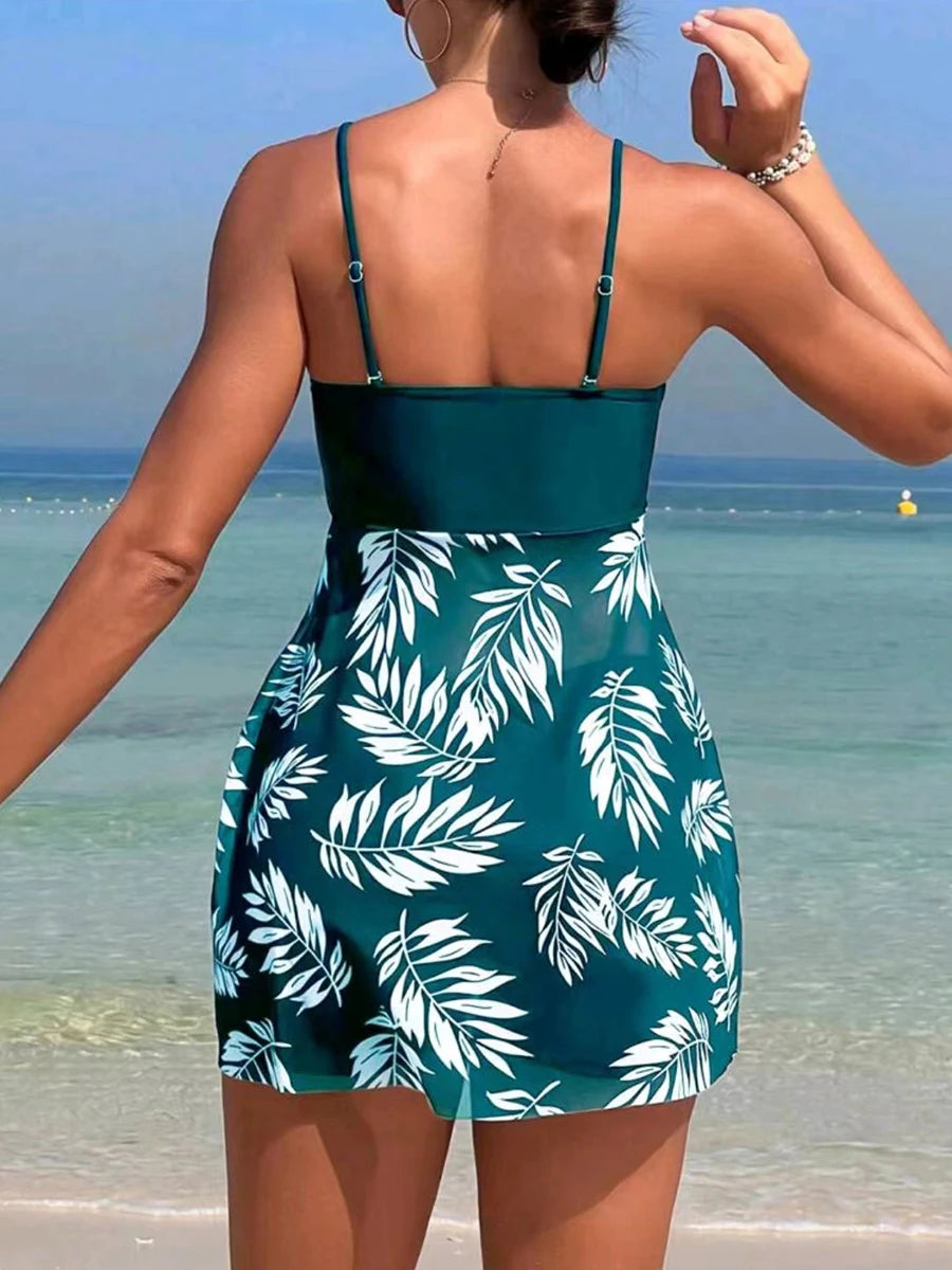 2024 Short Dress Tankini With Shorts Swimsuit Women Swimwear Female